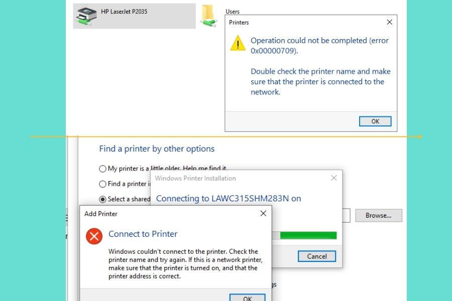 Fix lỗi ”Connect to printer” khi kết nối máy in share trên win 10 mới
