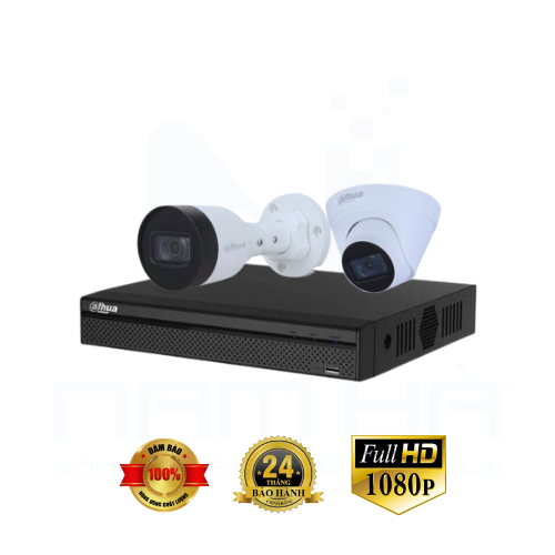 Combo 1 Đầu Ghi + 2 Camera IP 2.0MP Full HD Dahua chuẩn nén h265
