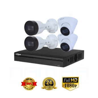 Combo 1 Đầu Ghi + 4 Camera IP 2.0MP Full HD Dahua chuẩn nén h265