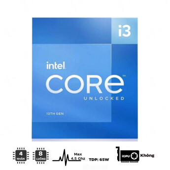 CPU Intel Core i3-13100F (up to 4.5Ghz, 4 nhân 10 luồng, 12MB Cache, 65W) - Socket Intel LGA 1700/Raptor Lake)