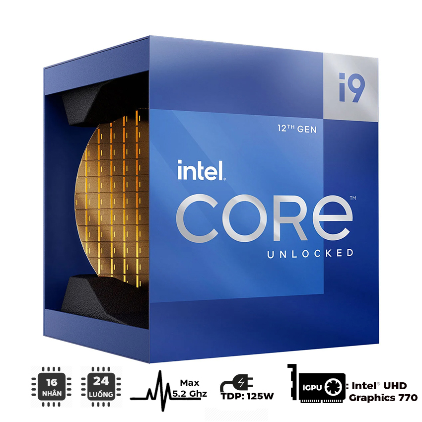 CPU Intel Core i9-12900K (5.20GHz, 16 Nhân 24 Luồng, 30M Cache, Alder Lake)
