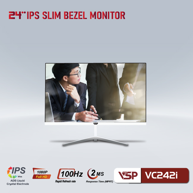 MÀN HÌNH VSP IPS 24INCH VC242I - 100HZ - 2MS - TRẮNG