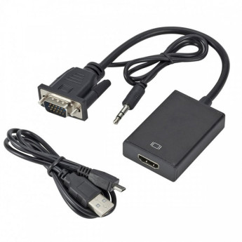 Cáp chuyển đổi VGA sang HDMI (có âm thanh + dây cáp Micro USB)