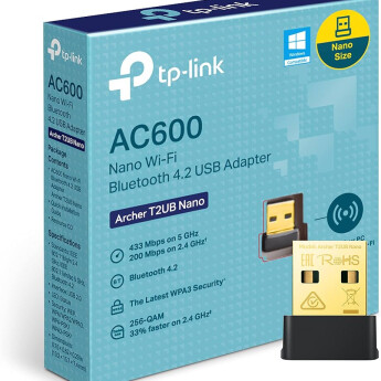 Cạc mạng không dây TP-Link USB Archer T2UB Nano (Chuẩn AC/ AC600Mbps/ Ăng-ten ngầm/ Bluetooth)