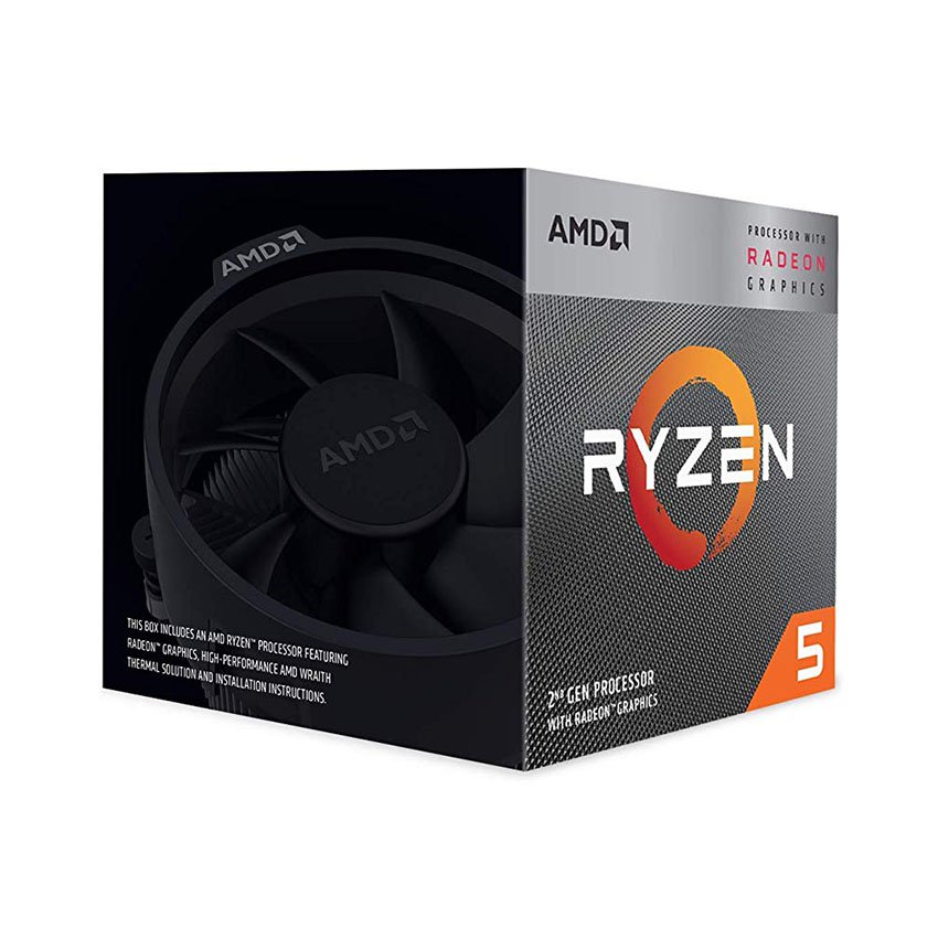 CPU AMD Ryzen 5 3400G (3.7 GHz Upto 4.2 GHz / 6MB / 4 Cores, 8 Threads / Radeon Vega 11 / 65W / Socket AM4)